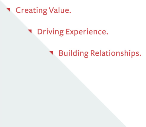 Creating Value, Driving Experience, Building Relationships